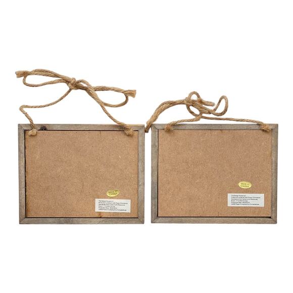 Rustic Wooden Merry Sign Ornament set of 2 (5”x4”) - Picture 2 of 3